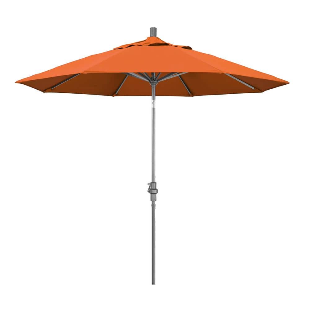 9 ft. Hammertone Grey Aluminum Market Patio Umbrella with Collar Tilt Crank Lift in Tuscan Pacifica price history on PriceWatchPro