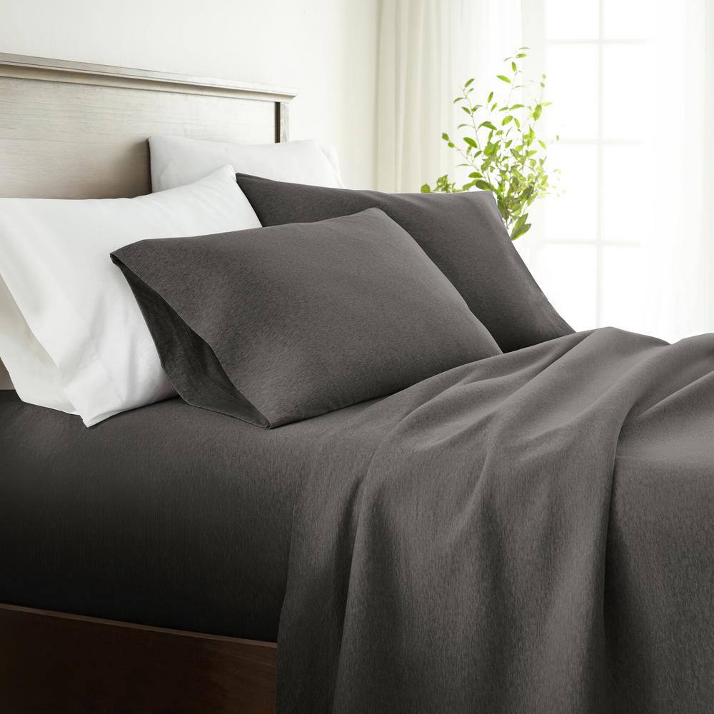 Gray Full Deep Pocket Cotton Jersey Sheet Set