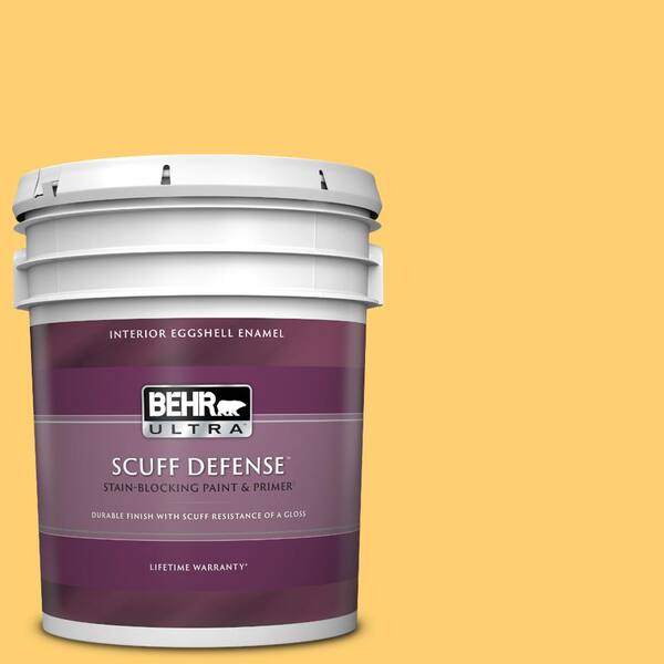 BEHR ULTRA 5 gal. #320B-6 Mellow Yellow Extra Durable Eggshell Enamel Interior Paint & Primer