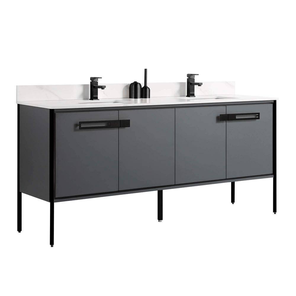 Oakville 72 in. W x 20.5 in. D x 33.5 in. H Bath Vanity in Onix Grey with White Ceramic Top price history on PriceWatchPro