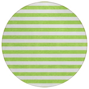 Chantille ACN528 Lime 8 ft. x 8 ft. Round Machine Washable Indoor/Outdoor Geometric Area Rug