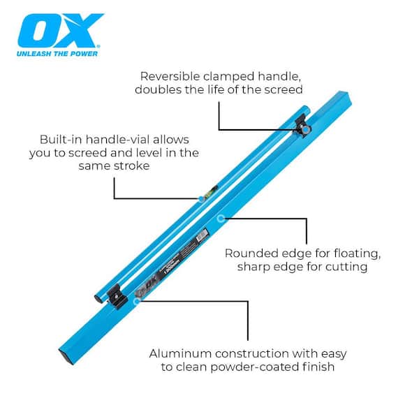 OX TOOLS 1200 mm 48 in. Pro Concrete Screed/Darby Tool with