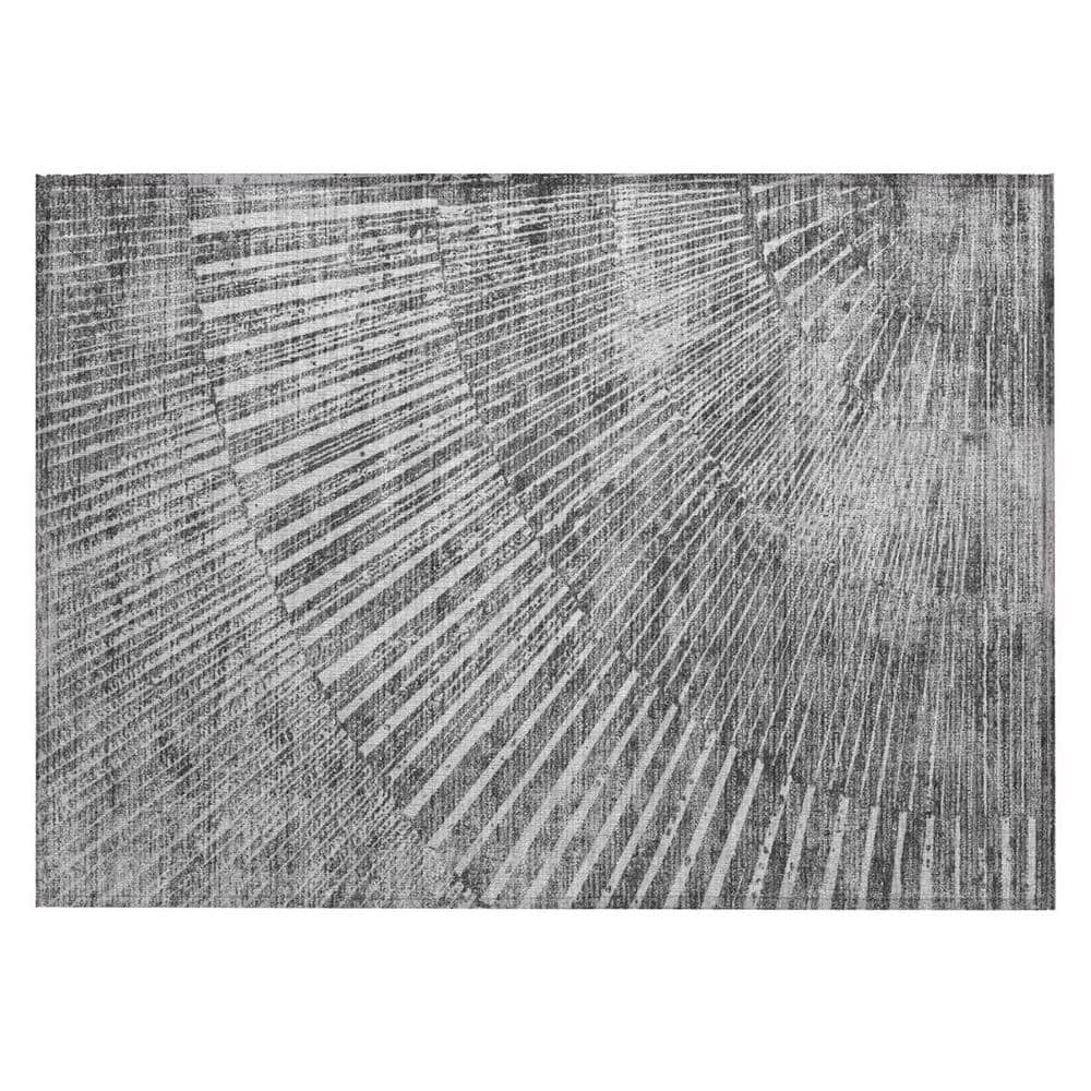 Gray and Ivory 2 ft. x 3 ft. Woven Abstract Rectangle Indoor/Outdoor Area Rug price history on PriceWatchPro