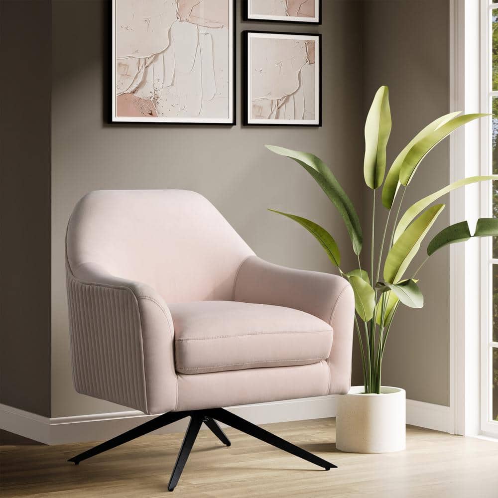 Lifestyle Solutions Fresno Blush Pink Polyester Accent Chair with