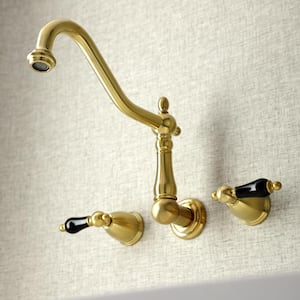Duchess 2-Handle Wall-Mount Kitchen Faucet in Brushed Brass