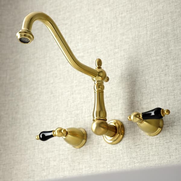 Duchess 2-Handle Wall-Mount Kitchen Faucet in Brushed Brass