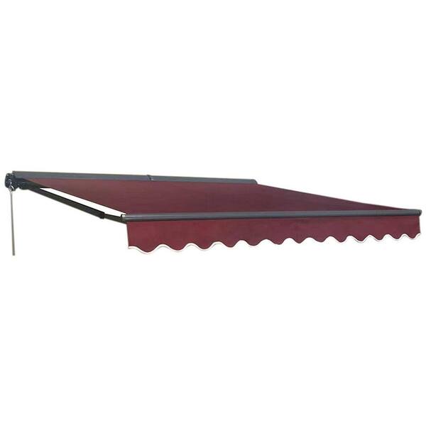 ALEKO 10 ft. Half Cassette Retractable Awning (96 in. Projection) in Burgundy