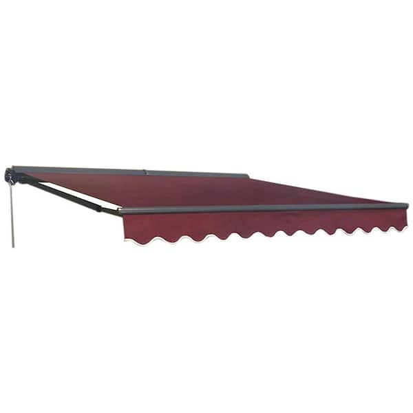 ALEKO 12 ft. Half Cassette Retractable Awning (120 in. Projection) in Burgundy