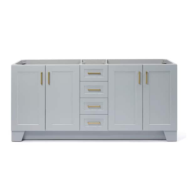 ARIEL Taylor 72 in. W x 21.5 in. D x 34.5 in. H Double Freestanding Bath Vanity Cabinet Only in Grey
