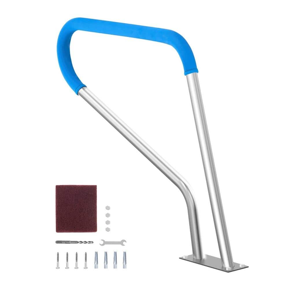 39 in. x 32 in. Stainless Steel Pool Handrail with Base Plate, Rust-Resistant Grab Rail for Indoor & Outdoor Pools price history on PriceWatchPro