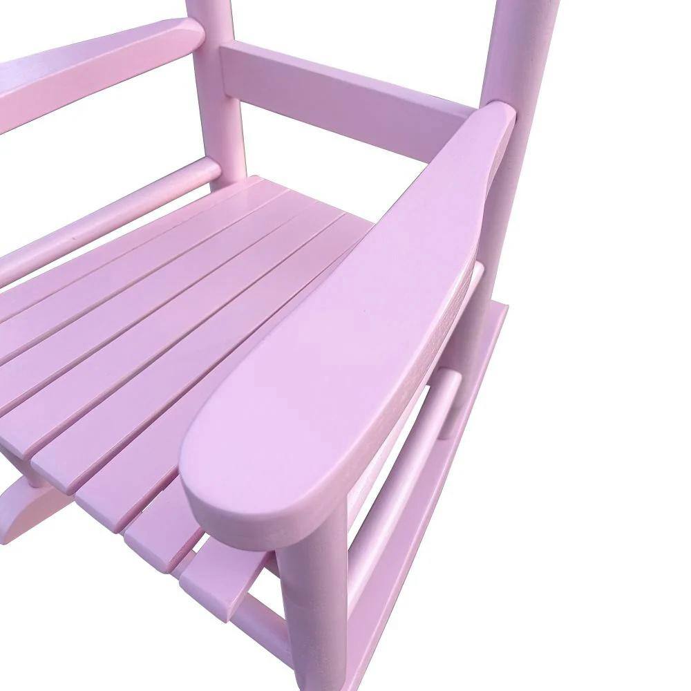 Pink Wooden Rocking Armchair for Kids