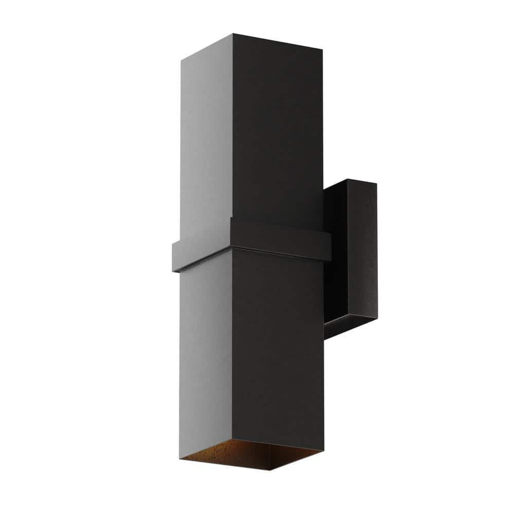 Como Aluminum 2-Light Black Cylinder Outdoor Contemporary Wall Sconce Lamp - Up and Down Lighting price history on PriceWatchPro