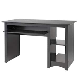 48 in. Rectangular Black Computer Desk with Keyboard Tray
