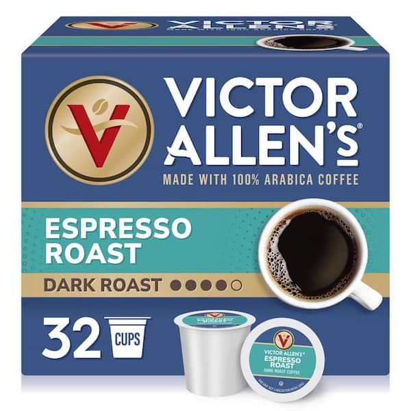 Victor Allen's Victor Allen's Coffee, Espresso Roast Coffee, 32 Count, Single Serve Coffee Pods for Keurig K-Cup Brewers
