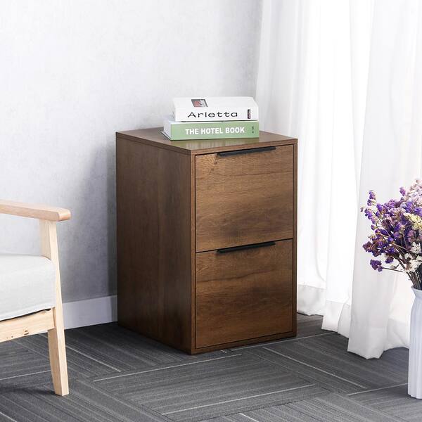 Home Decorators Collection Bradstone 2 Drawer Walnut Brown Wood File Cabinet
