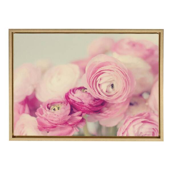 Kate and Laurel Sylvie "Ranunculus Love" by Kristybee Framed Canvas Wall Art