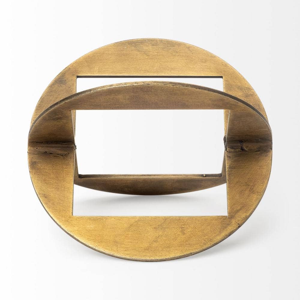 Antiqued Gold Geometric Metal Decorative Object