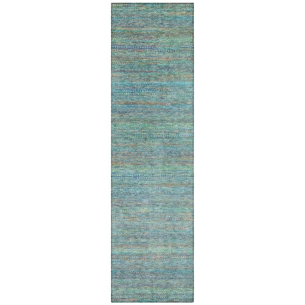 Addison Rugs Chantille Machine Washable Indoor/Outdoor Abstract ACN2148 Teal 2 ft. 3 in. x 7 ft. 6 in. Runner Rug