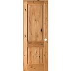Krosswood Doors 32 in. x 96 in. Rustic Knotty Alder Wood 2 Panel Square ...