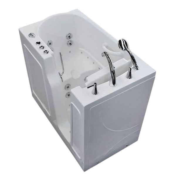 Universal Tubs Nova Heated 3.9 ft. Walk-In Air and Whirlpool Jetted Tub in White with Chrome Trim