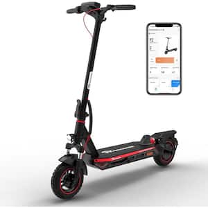 Adult Electric Scooter of A1  800-Watt Portable Dual Brakes, Suspension 10 in. Solid Tires Up to 31 Miles Range & 28 mph