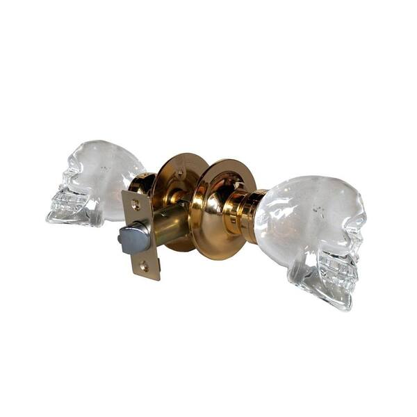 Krystal Touch of NY Skull Crystal Brass Passive Door Knob with LED Mixing Lighting Touch Activated