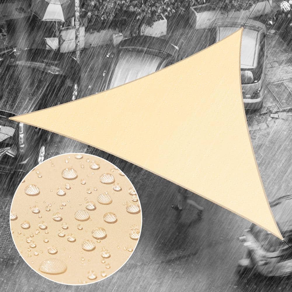 Beige 16' x 16' x 16' Waterproof Triangle Patio Shade Sail