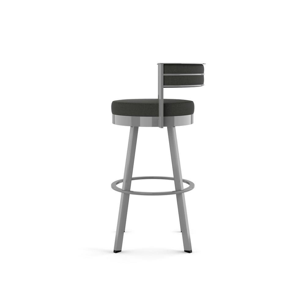 Charcoal Gray Metal Swivel Counter Height Barstool
