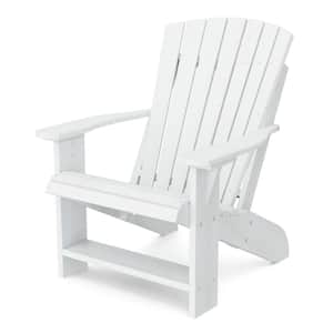 Heritage White Plastic Outdoor Adirondack Chair