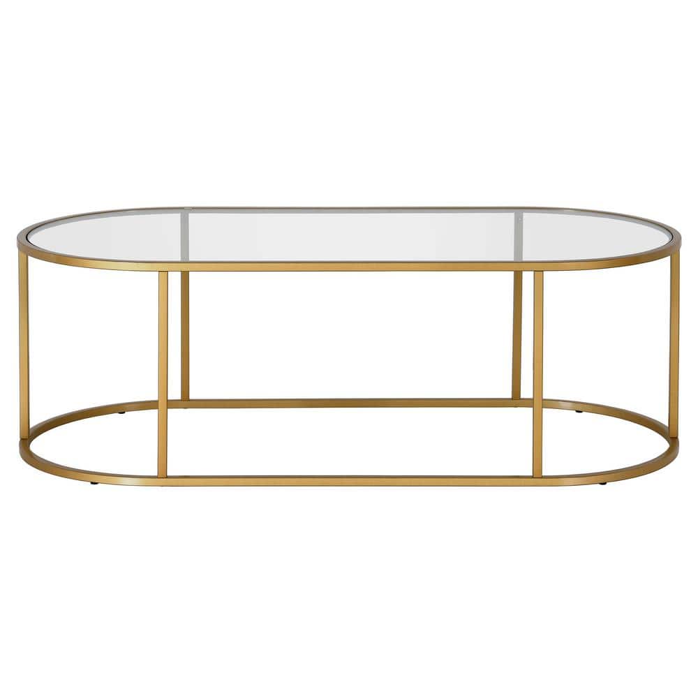 Meyer&Cross Erikson 48 in. Brass Rectangular Glass Coffee Table CT1263