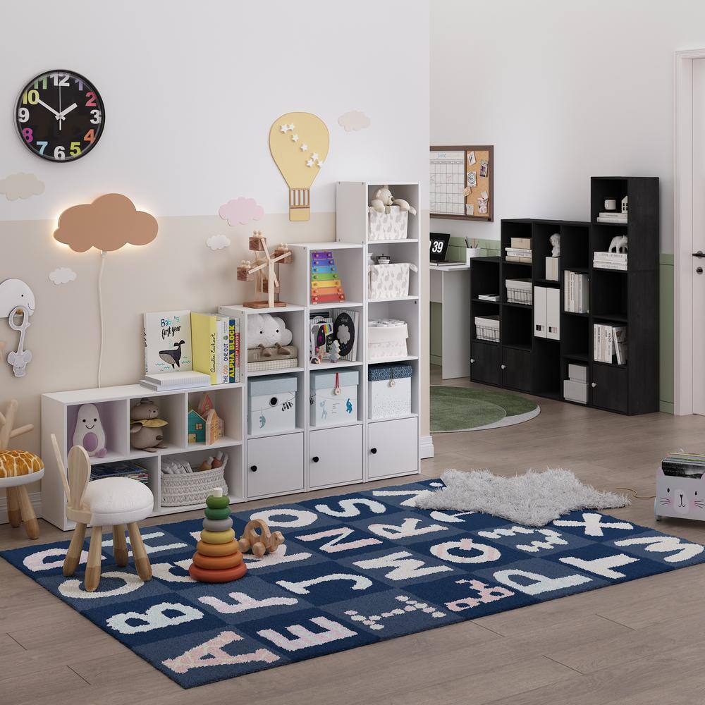 Blackwood 3-Tier Shelf Bookcase with Door Storage Cabinet