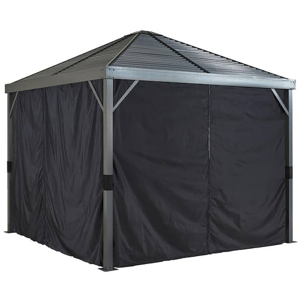 Sojag Sanibel 10 ft. x 10 ft. Black Polyester Curtains For Gazebo