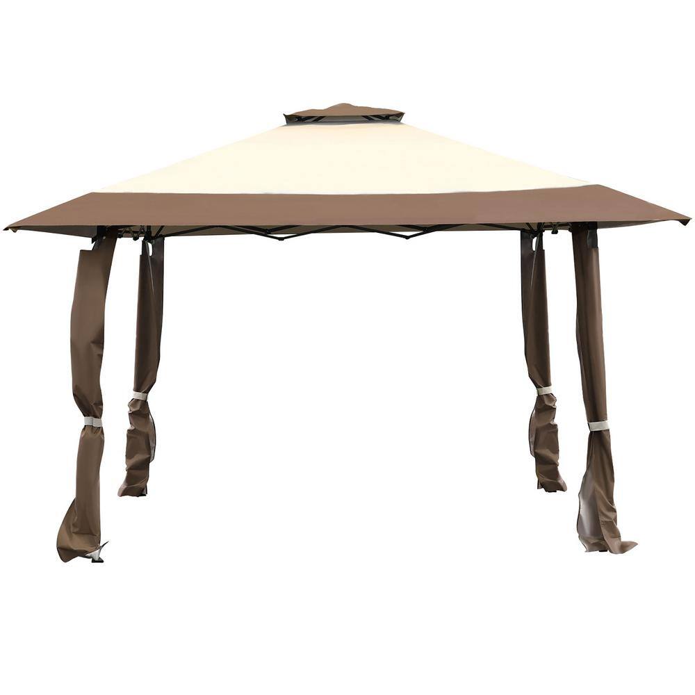 13' x 13' Brown and Beige Outdoor Folding Canopy Tent