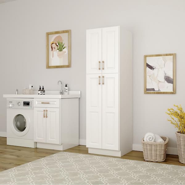 Hausvita 30 in. W x 24 in. D x 96 in. H in Traditional White