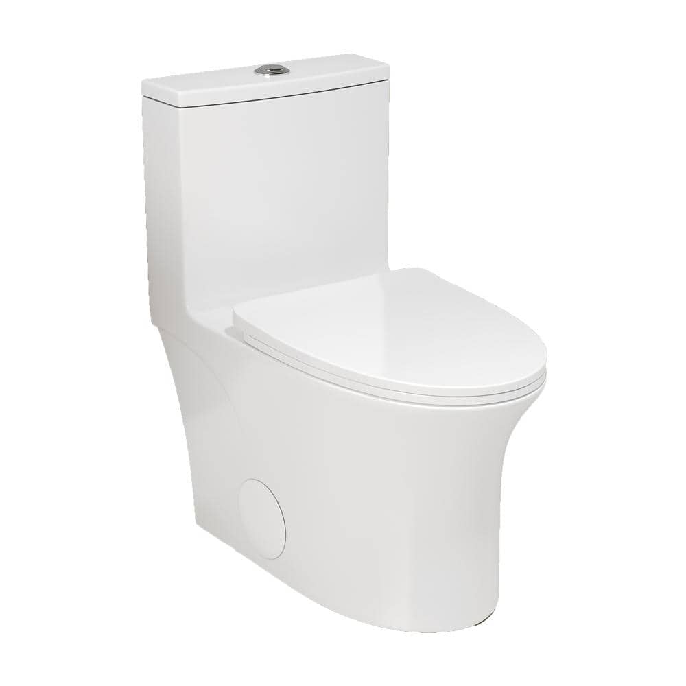 1-Piece 1.1/1.60 GPF Powerful Dual-Flush Elongated Toilet in Glossy White, CUPC Certified, Seat Included price history on PriceWatchPro