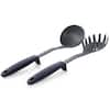 Oster Bluemarine 2 Piece Slotted Turner and Spoon Utensil Set in Navy Blue