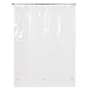 72 in. L x 72 in. H Clear PEVA Shower Curtain 4.8 G Liner with Magnets