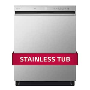 24 in. in Stainless Steel Front Control Dishwasher with NeveRust Stainless Steel Tub and Dynamic Dry:LDFN3432T