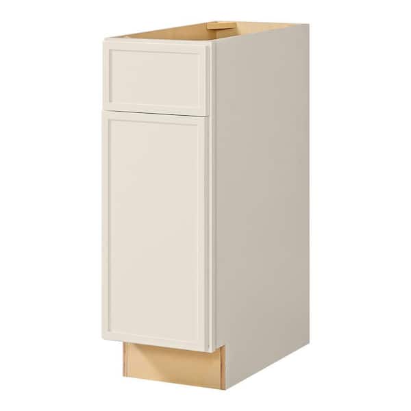 Leyton 12 in. W x 24 in. D x 34.5 in. H Ready to Assemble Plywood Slim Shaker Base Kitchen Cabinet in Antique White