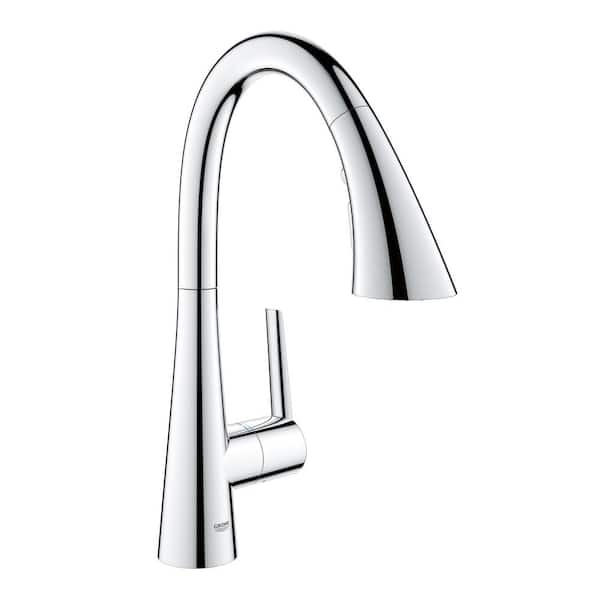 GROHE Zedra Single-Handle Bar Faucet with Pull-Out Sprayer in StarLight Chrome