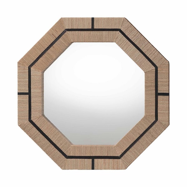 bali & pari Mirai Natural Grasscloth 30 in. W x 30 in. H Octagon Mirror