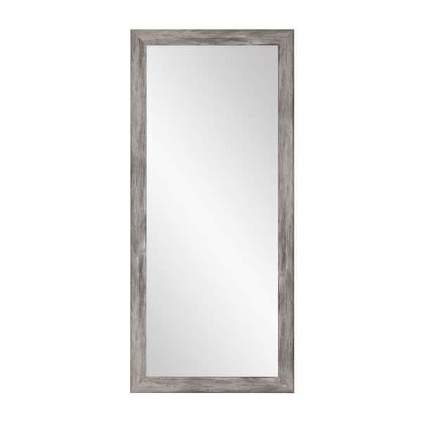 BrandtWorks Oversized Weathered Gray Farmhouse Rustic Mirror (71.5 in. H X 32.5 in. W)