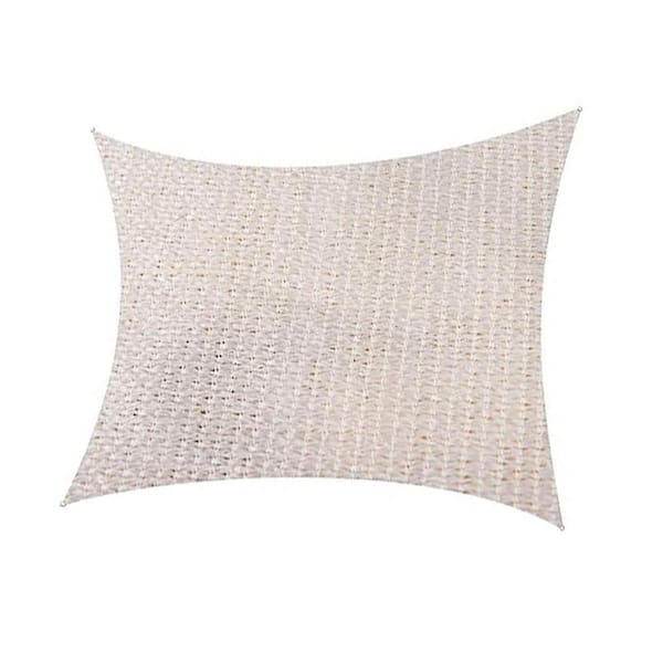 Unbranded 10 ft. x 6 ft. x 185 GSM Stain Resistant Cream Rectangular Sun Shade Sail Canopy UV Block for Patio Outdoor Activities