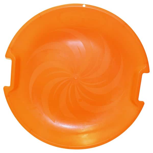 Emsco ESP Series 26 in. Day Glow Super Saucer V Disc Sled with Molded Handles and Textured Interior in Neon Orange