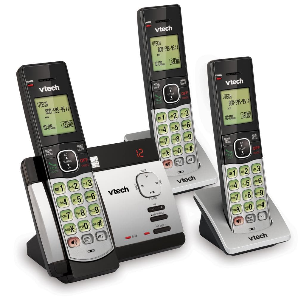 3 Handset Vtech Cordless Phone with Answering / Caller ID Black CS5129-3 