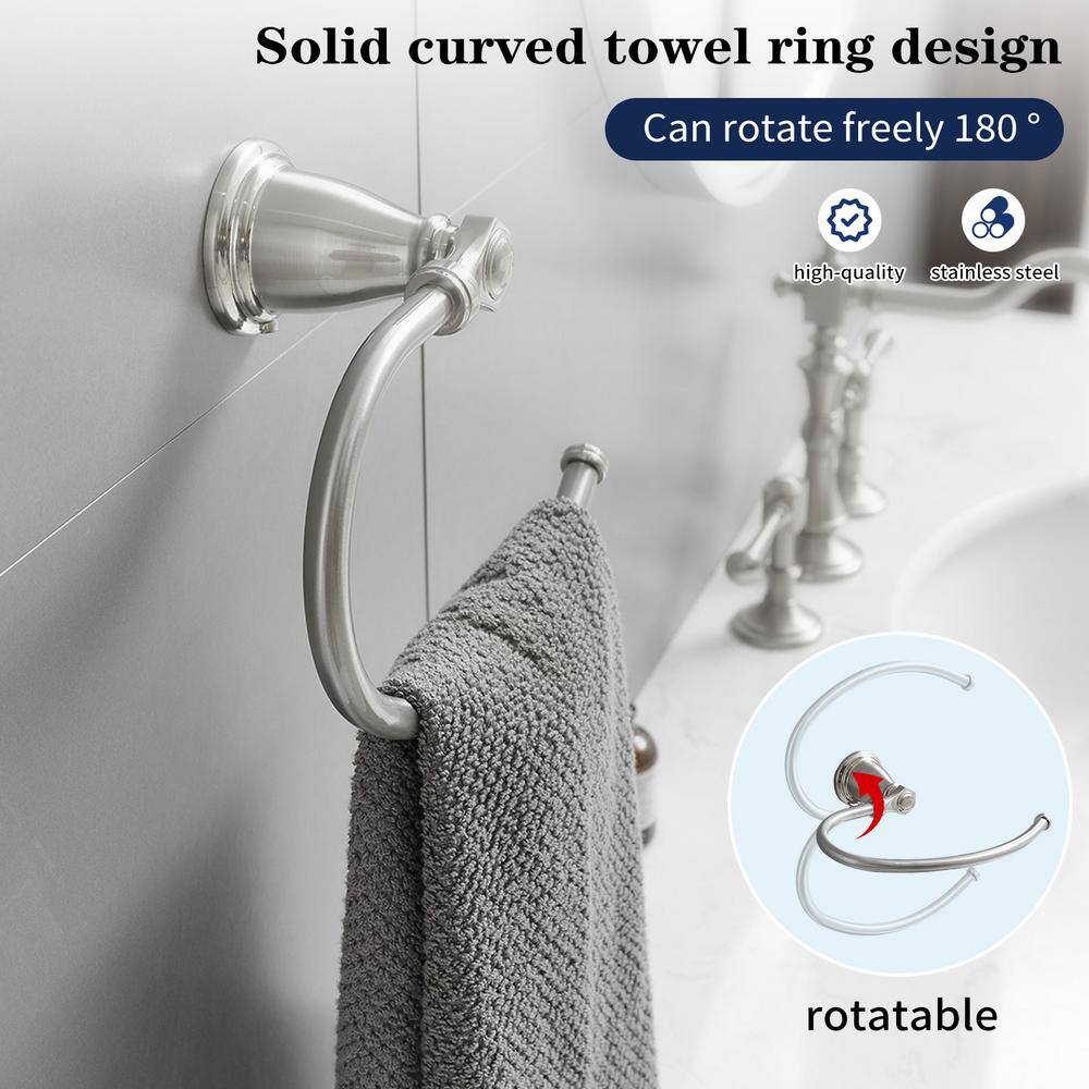 Brushed Nickel 24-Inch Metal 4-Piece Bath Hardware Set