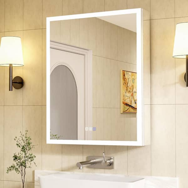 Silwyn 24 in. W x 30 in. H Rectangular Aluminum Medicine Cabinet with Mirror