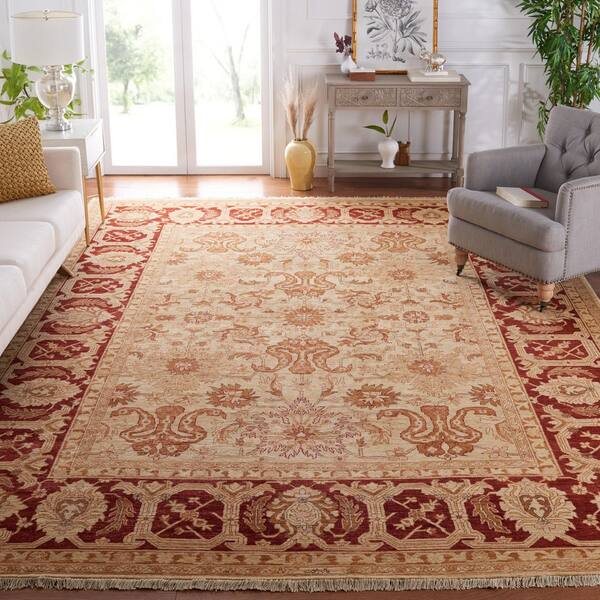 Peshawar 4 ft. x 6 ft. Ivory/Red Oriental Area Rug