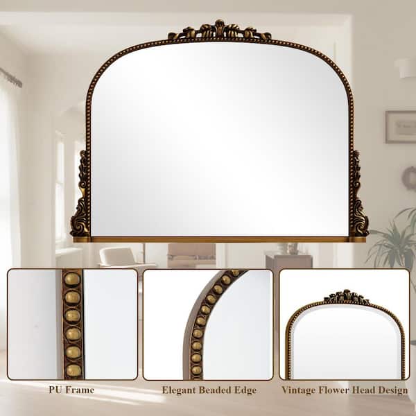 GLSLAND Vintage 44 in. W x 32 in. H Arched Polyurethane Framed