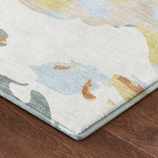 Mayfield Premium Machine Washable Abstract AMF2497 Ivory 10 ft. x 14 ft. Area Rug